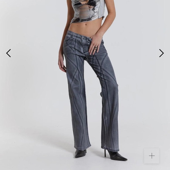 JADED LONDON Axel Hand Painted Denim Straight Leg Jeans